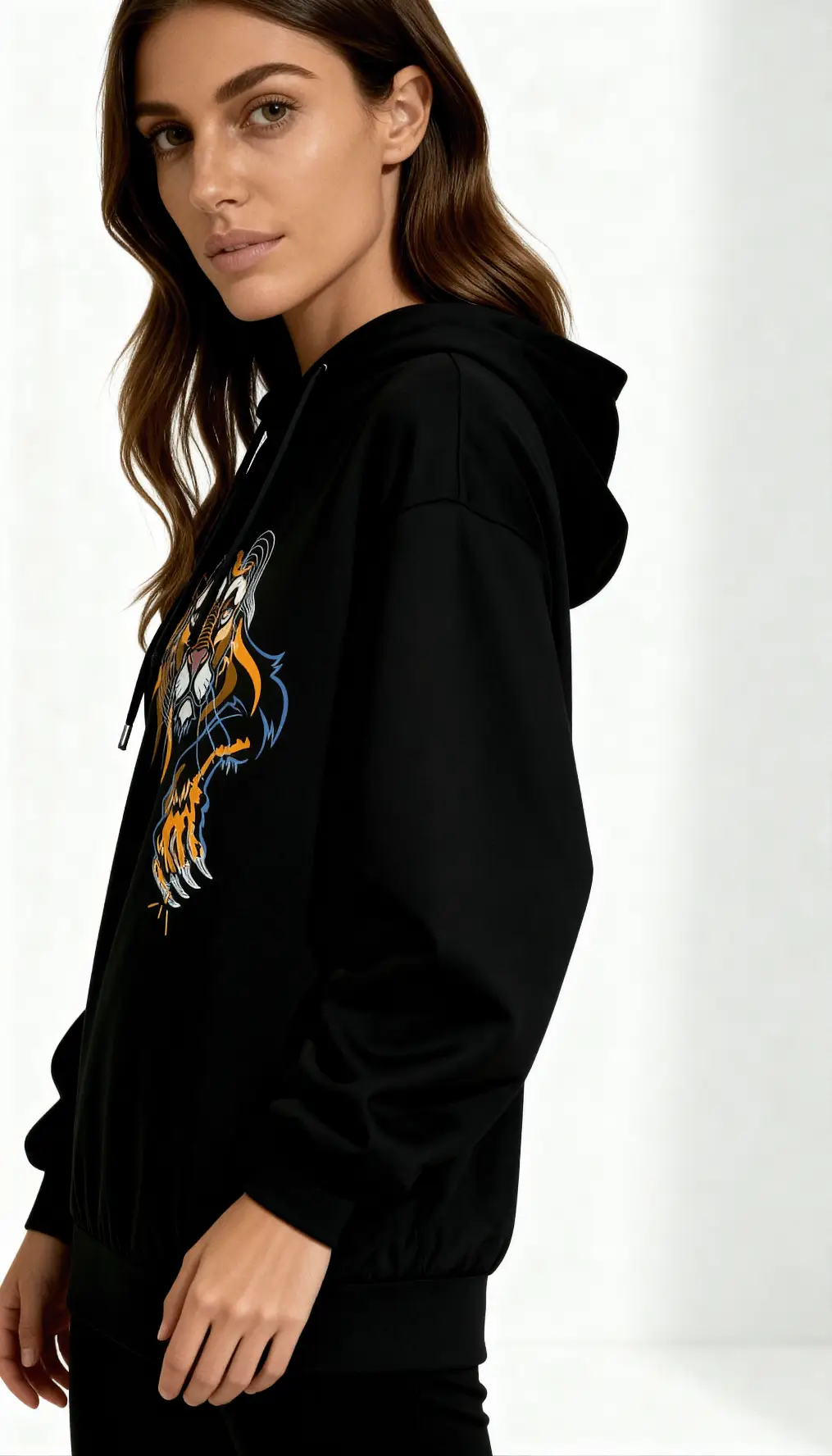 ZUZWA lion embroidered oversized hoodie sweatshirt from our Dawn Creations Collection