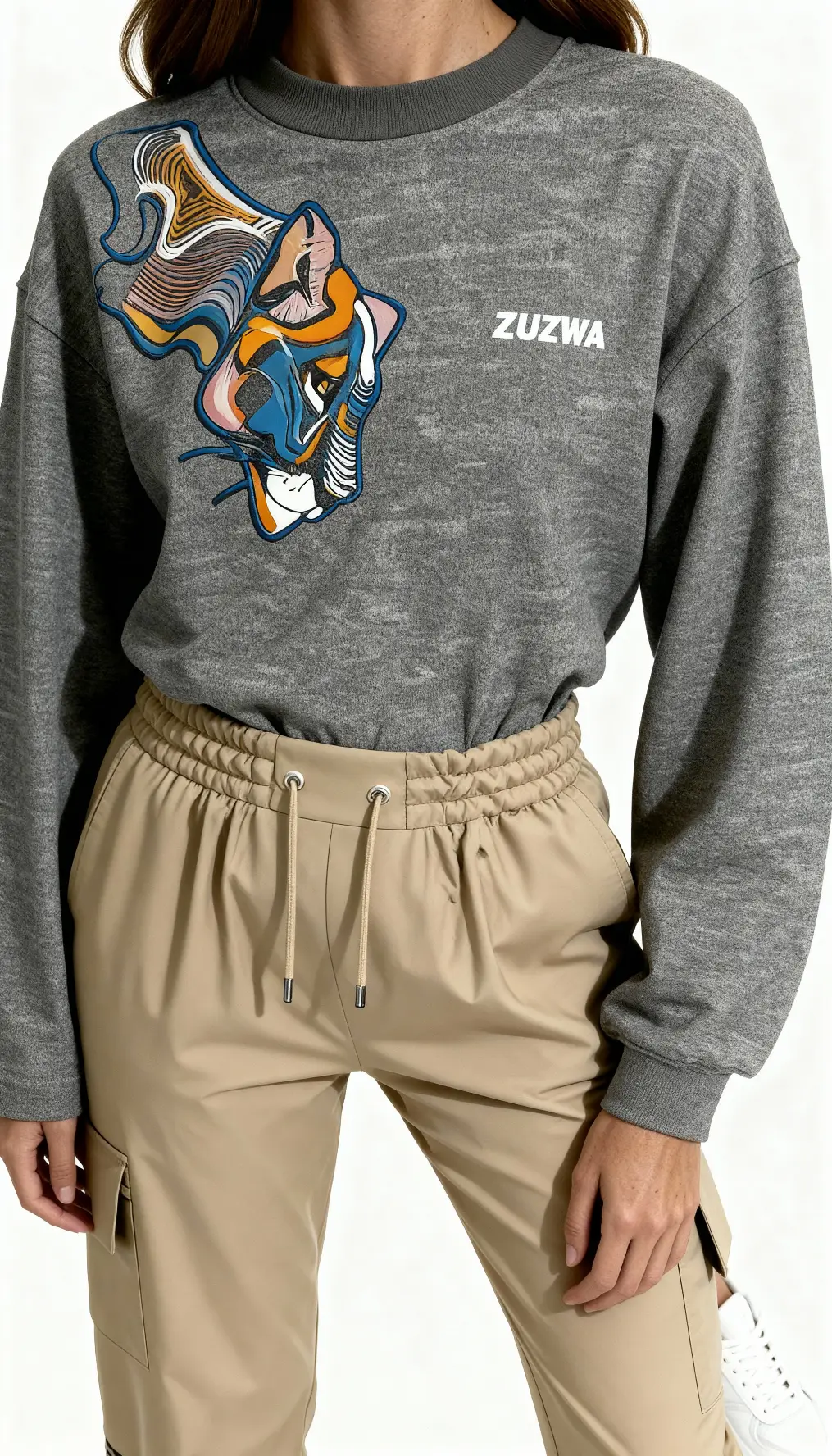 ZUZWA lioness embroidered sweatshirt from our Dawn Creations Collection