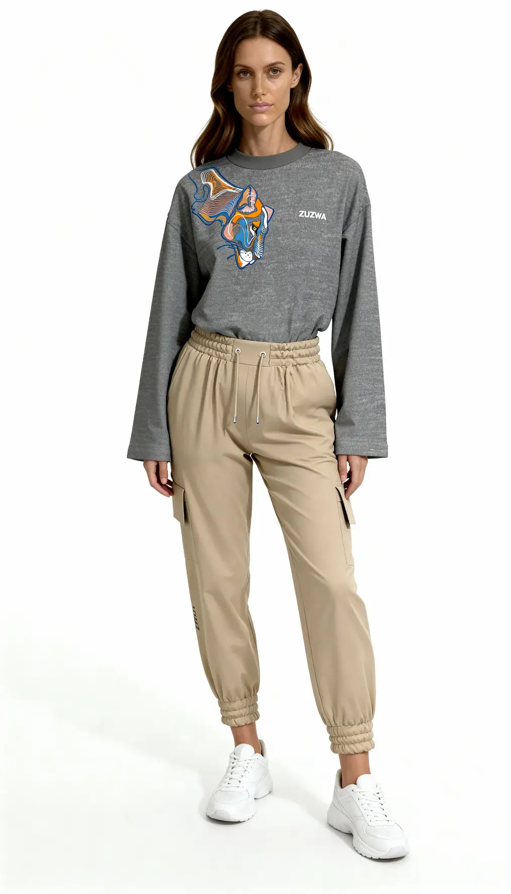 ZUZWA lioness embroidered sweatshirt from our Dawn Creations Collection